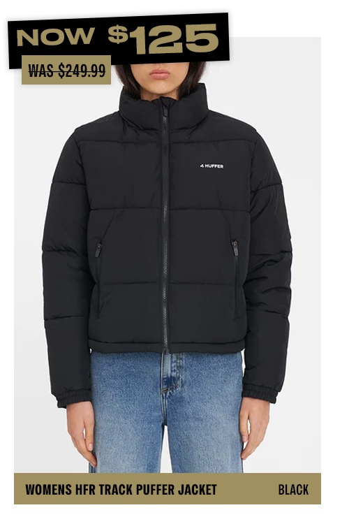 WOMENS HFR TRACK PUFFER JACKET BLACK