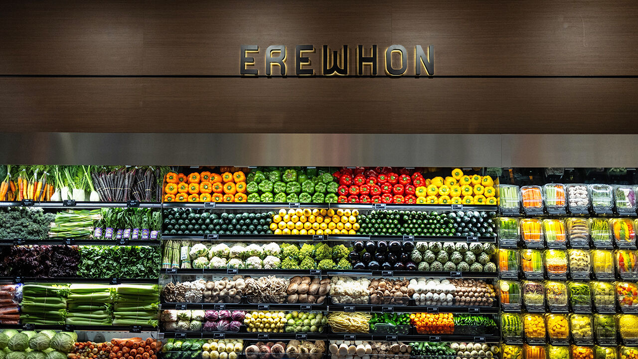 Fresh vegetables for sale at Erewhon in Manhattan Beach, California