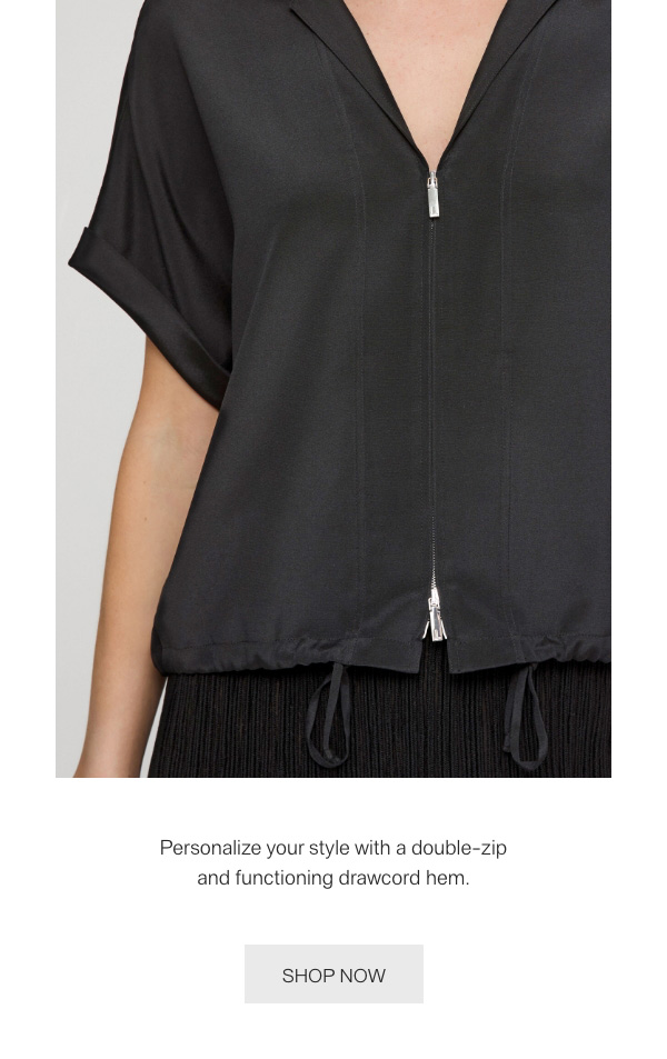 Personalize your style with a double-zip and functioning drawcord hem. - [SHOP NOW]