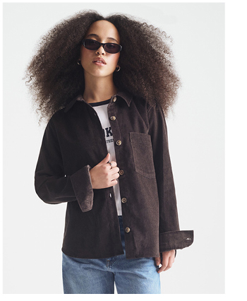 Women Cord Shirt Espresso