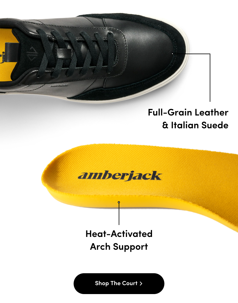 Full grain leather and italian suede. heat activated arch support
