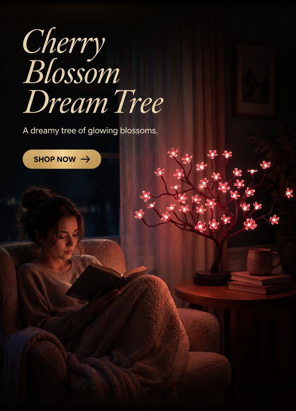 Cherry Blossom Dream Tree, a dreamy tree of glowing pink blossoms.