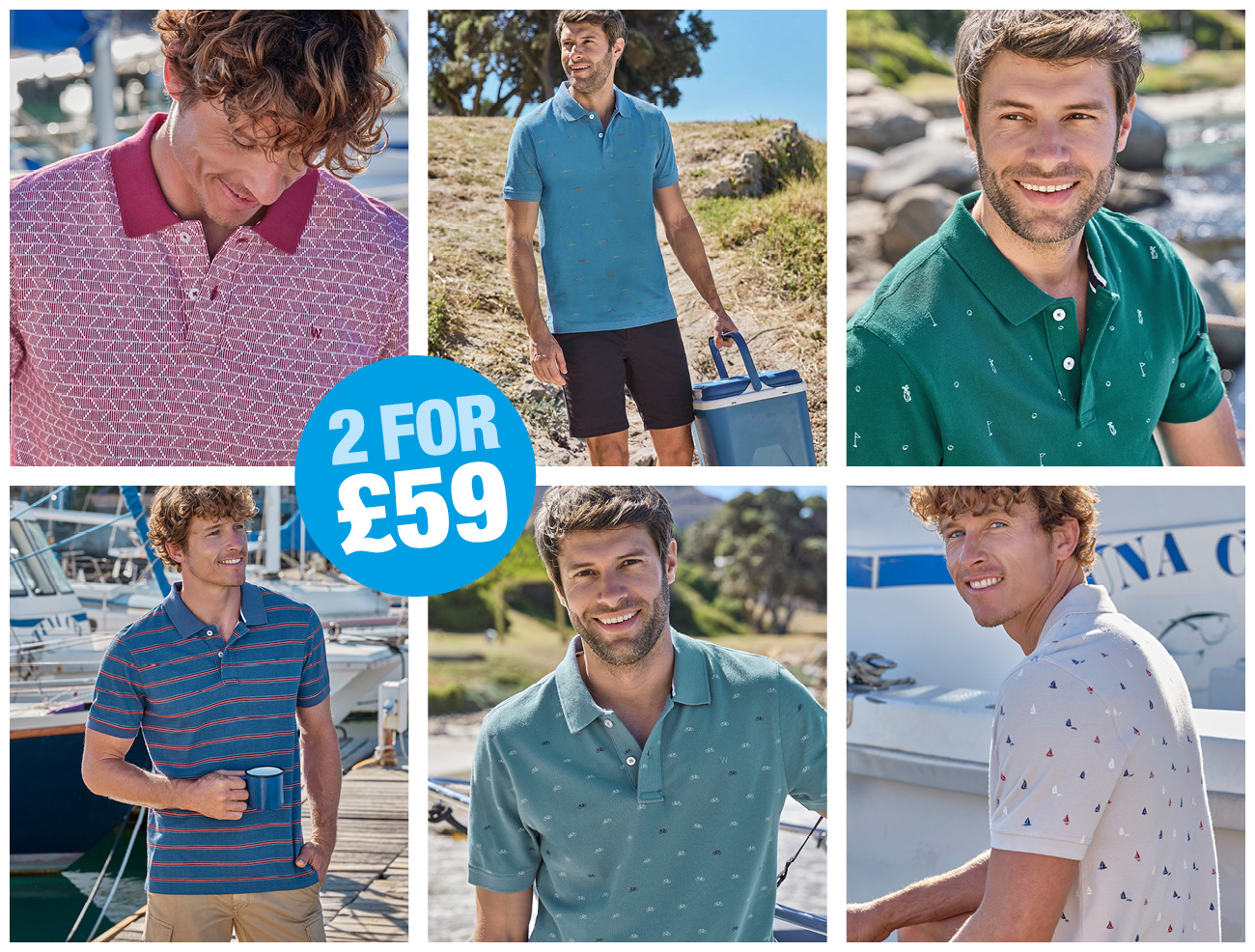 Mix and Match - 2 for £59 Cotton Polo Shirts