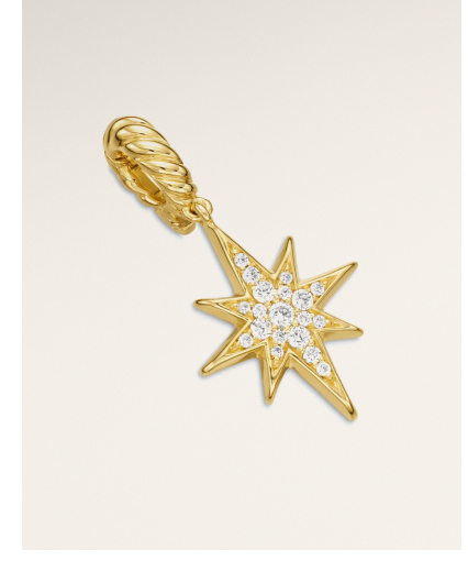 North Star Amulet18K Yellow Gold with Diamonds, 15mm