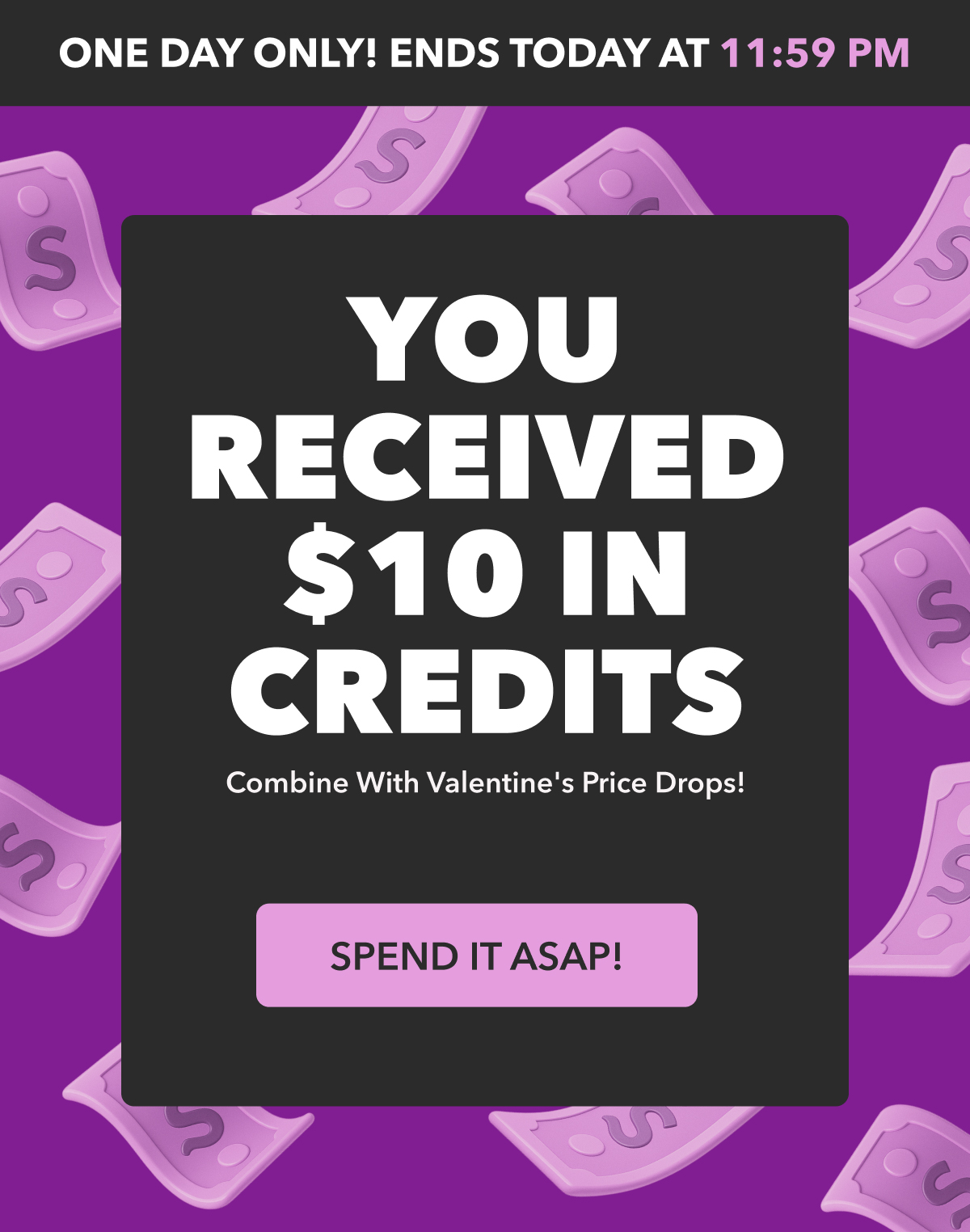 You just got randomly selected for $10 in credits.