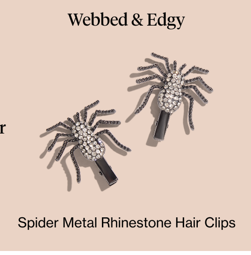 Spider Metal Rhinestone Hair Clips
