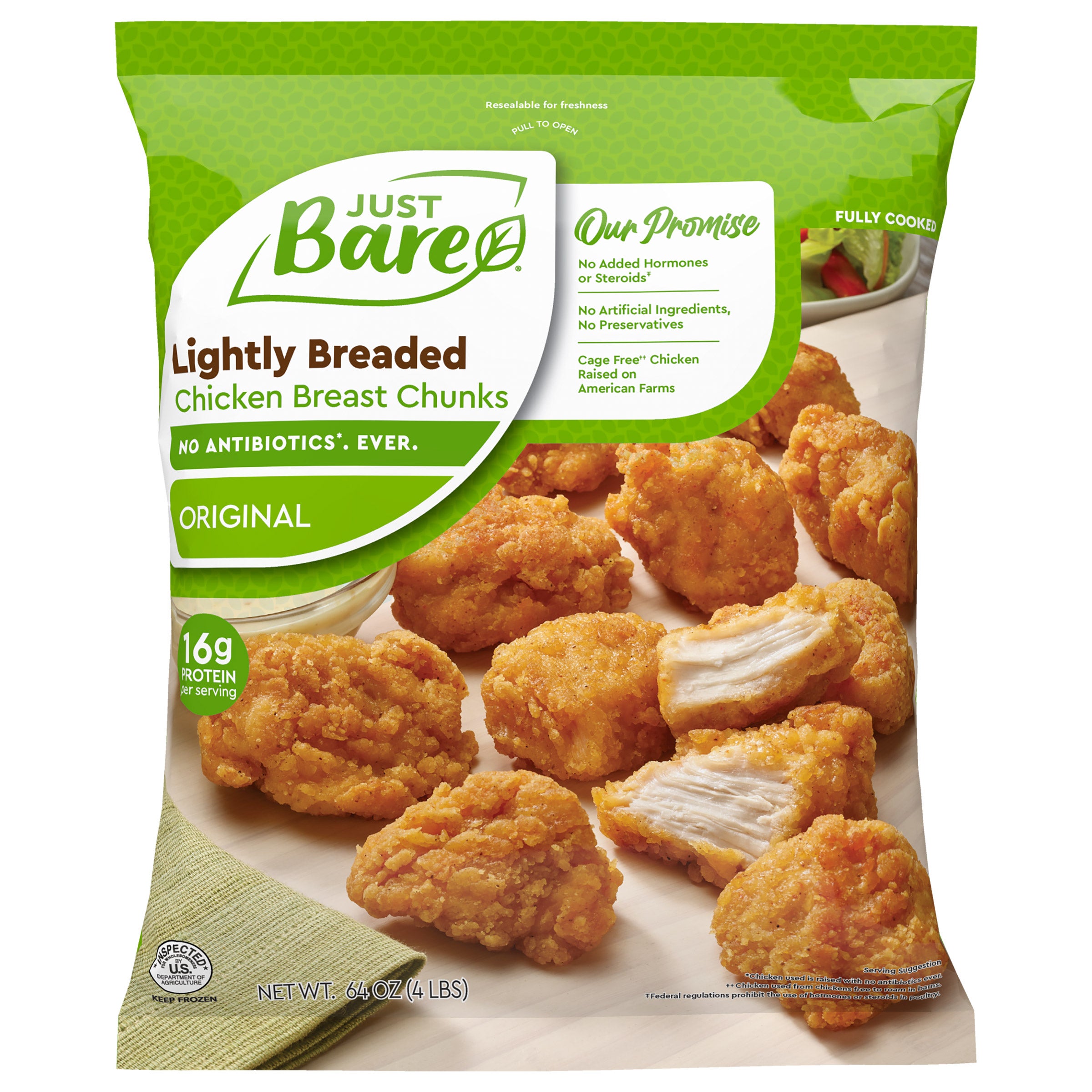 Just Bare Lightly Breaded Chicken Breast Chunks