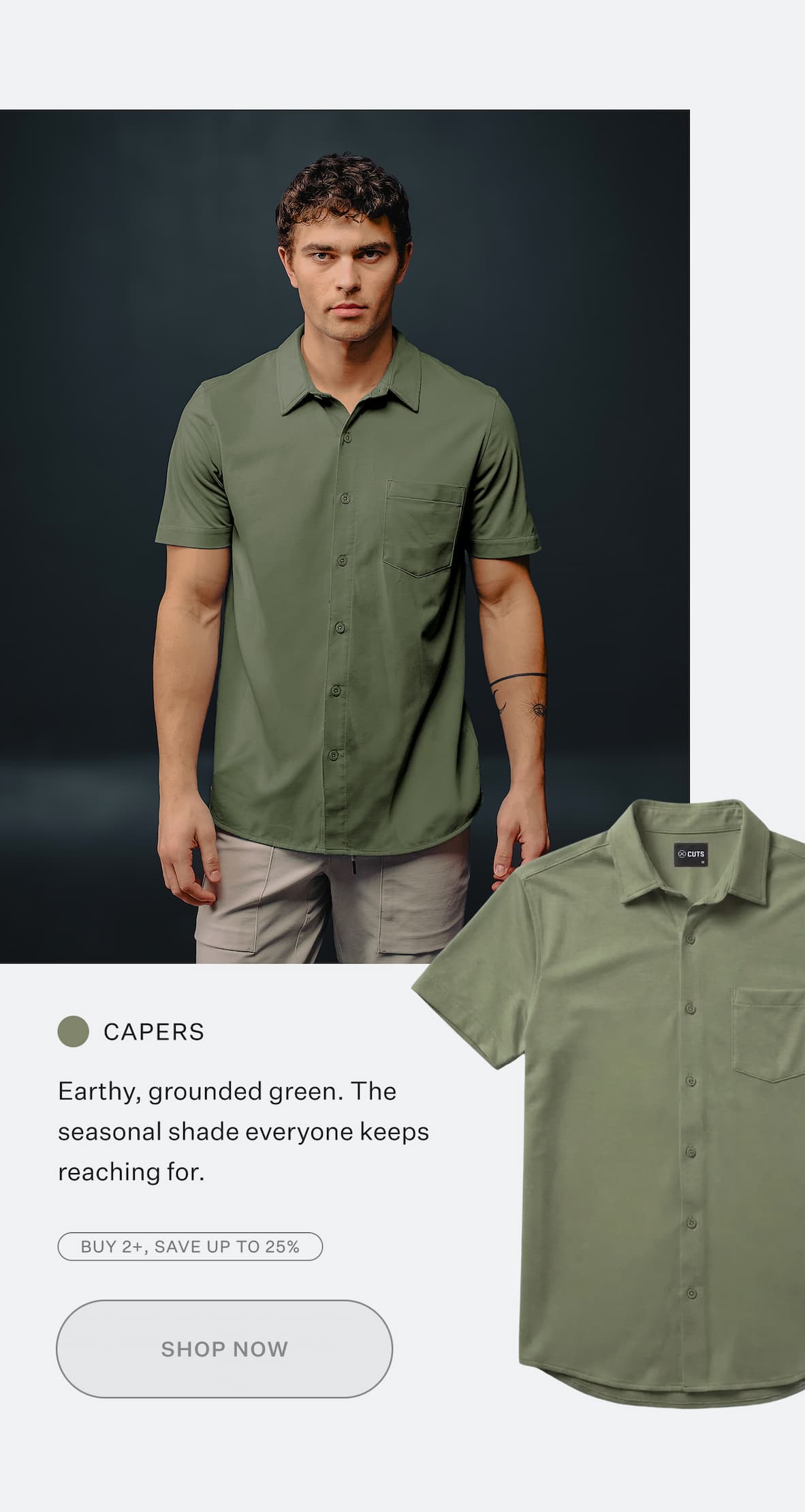 Shop AO Button Up - Capers