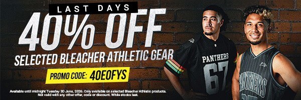 Score 40% off selected Bleacher Athletic Gear