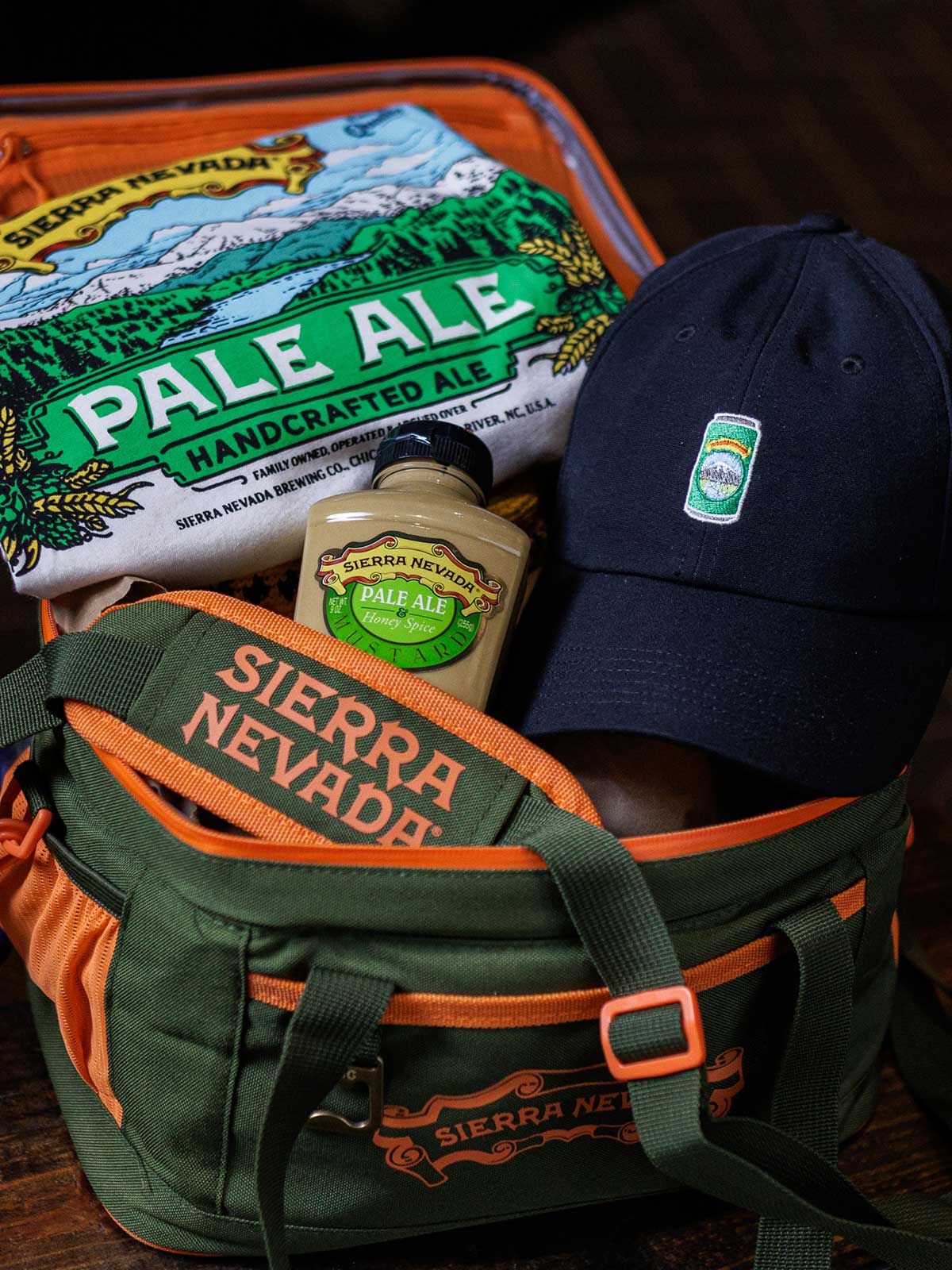 The Pale Ale Gift Set: t-shirt, hat, mustard, cooler