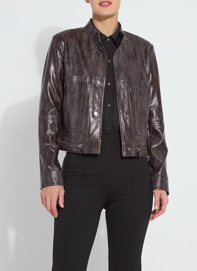 Image of Bennett Patent Vegan Leather Jacket