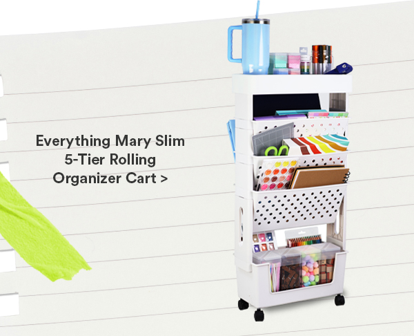 Everything Mary Slim 5-Tier Rolling Organizer Cart >