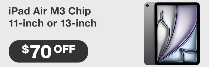 iPad Air 11 inch or 13 inch M2 chip $70 OFF