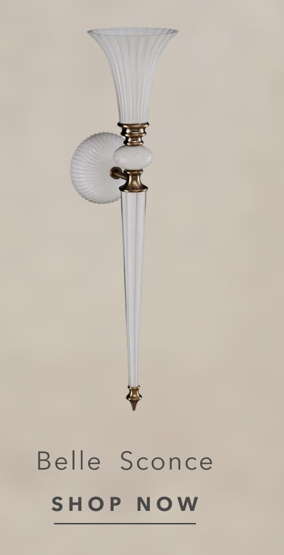 Belle Traditional Brass White Fluted Glass Sconce