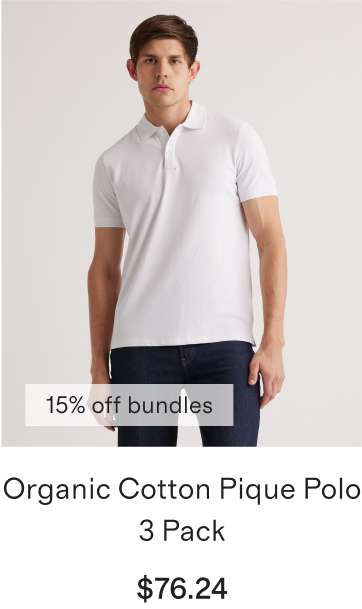 Organic Cotton Pique Polo 3 Pack