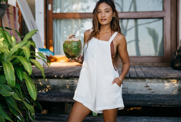Beach Crush Romper - Salt Crystal