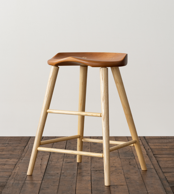 The high stool in cherry.