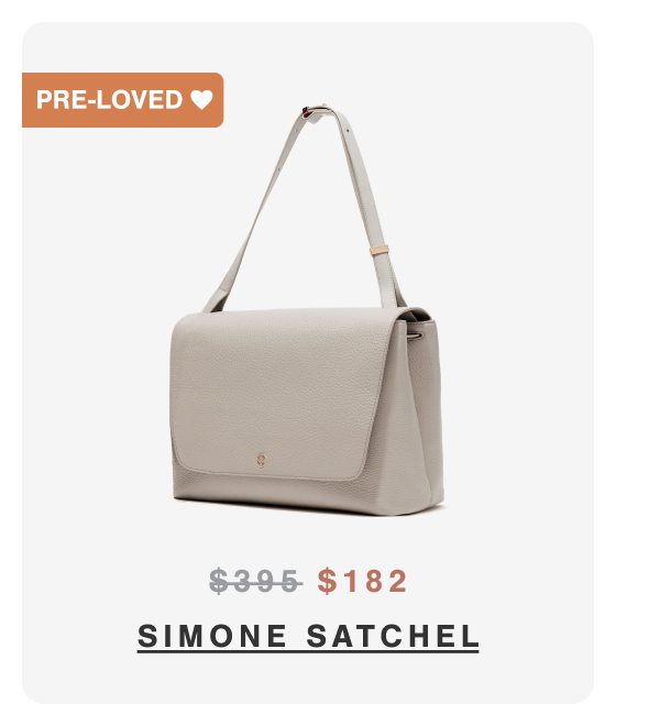 Simone Satchel in Bone Leather