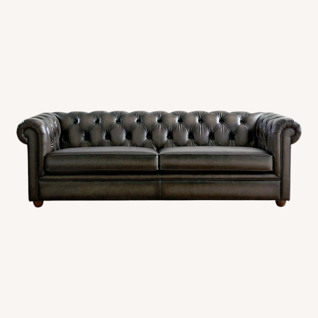 Image of Potterybarn Chesterfield Roll Arm Leather Sofa