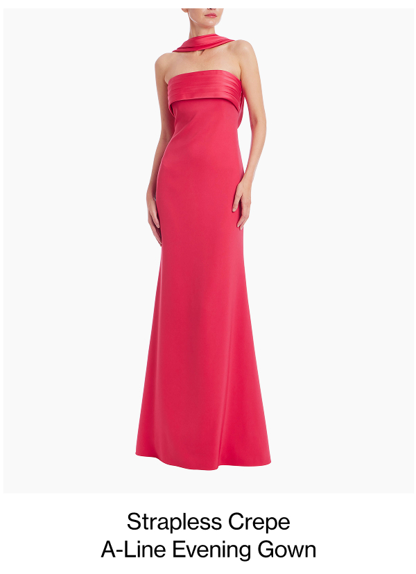 Strapless Crepe A-Line Evening Gown