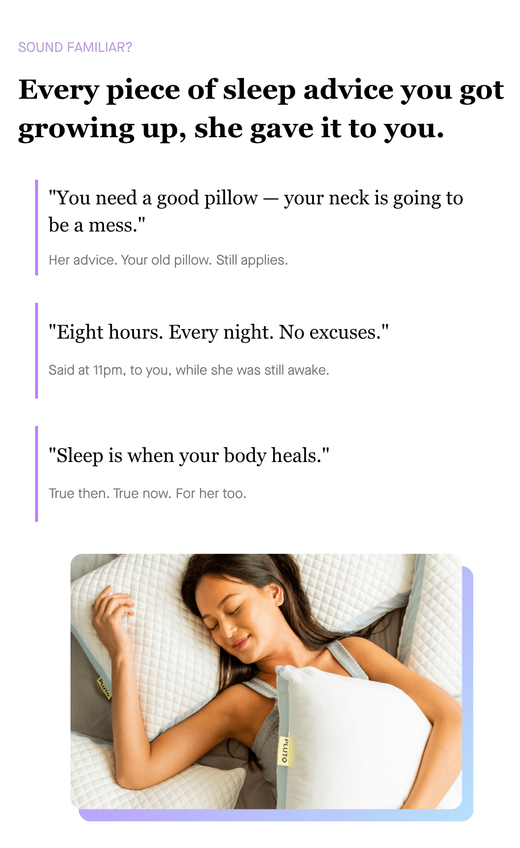 Let mom take some of her own advice