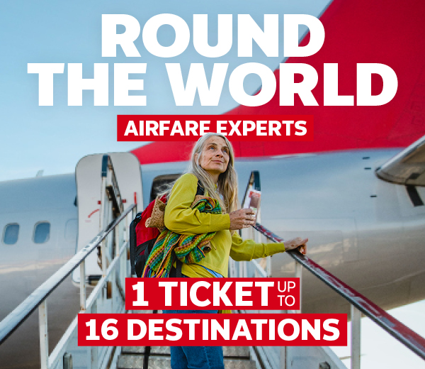 ROUND THE WORLD FLIGHTS - 1 TICKET, UP TO 16 DESTINATIONS