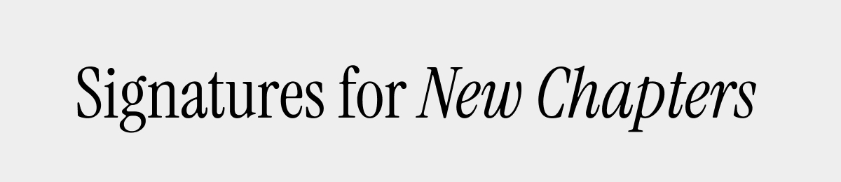 Signatures for New Chapters 