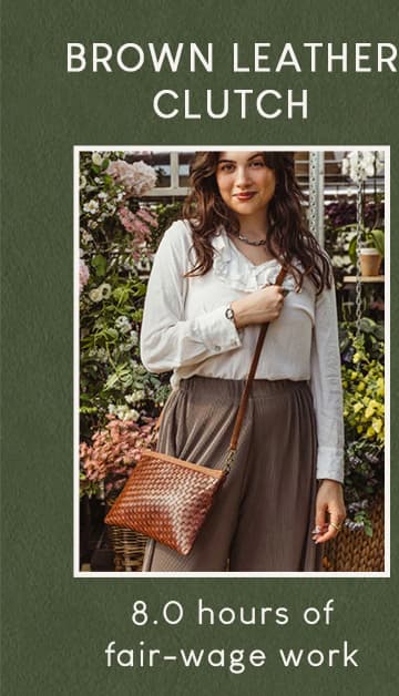 Luxe Woven Brown Leather Crossbody Clutch