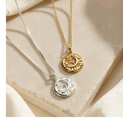 Personalised Birthstone Celestial Disc Necklace