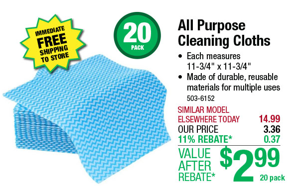 All Purpose Cleaning Cloths - ONLY $2.99 After Rebate*!