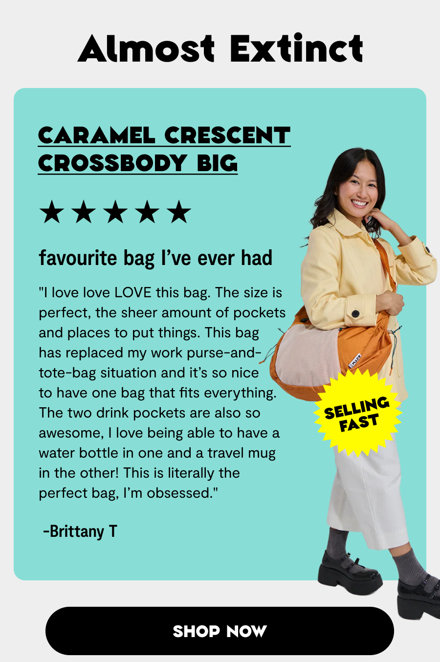 Caramel Crescent Crossbody Big