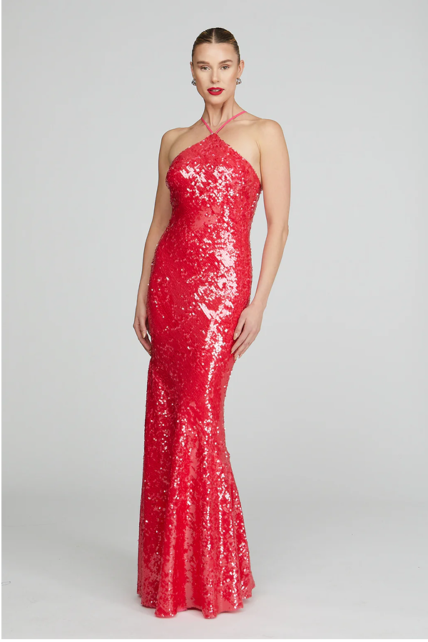 Regine Sequins Gown (Guava)