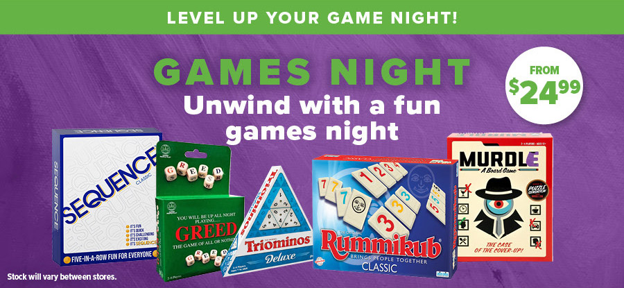 Enjoy Games Night with Paper Plus