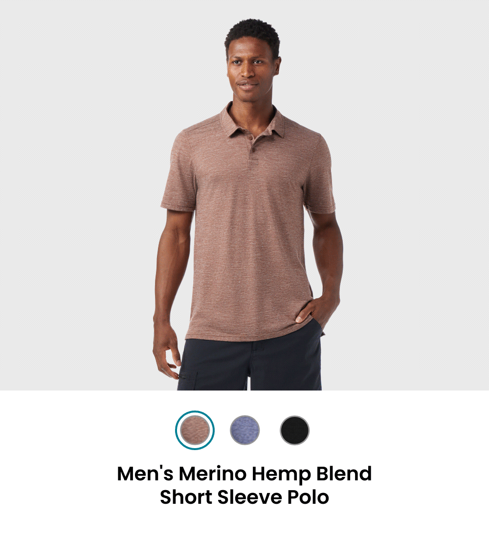 Men's Merino Hemp Blend Short Sleeve Polo