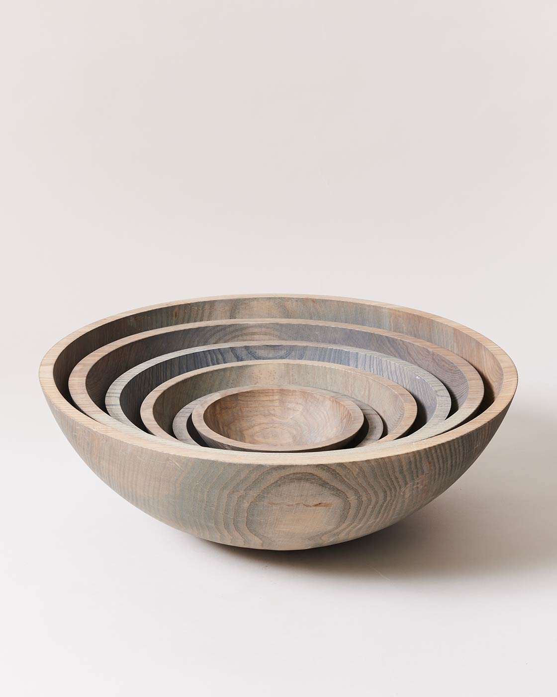 Image of Crafted Wooden Bowls - Grey