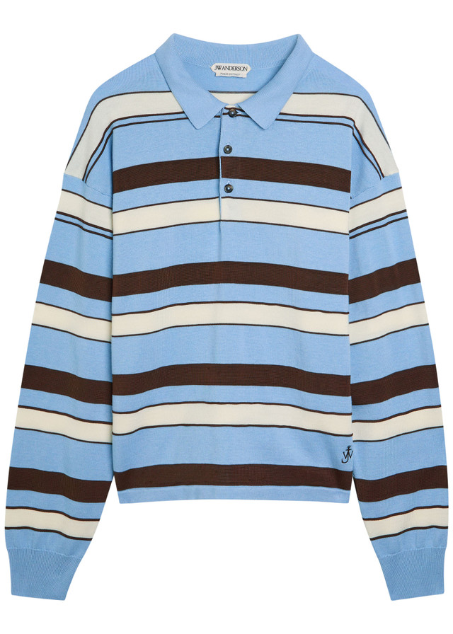 JW ANDERSON Striped knit polo shirt
