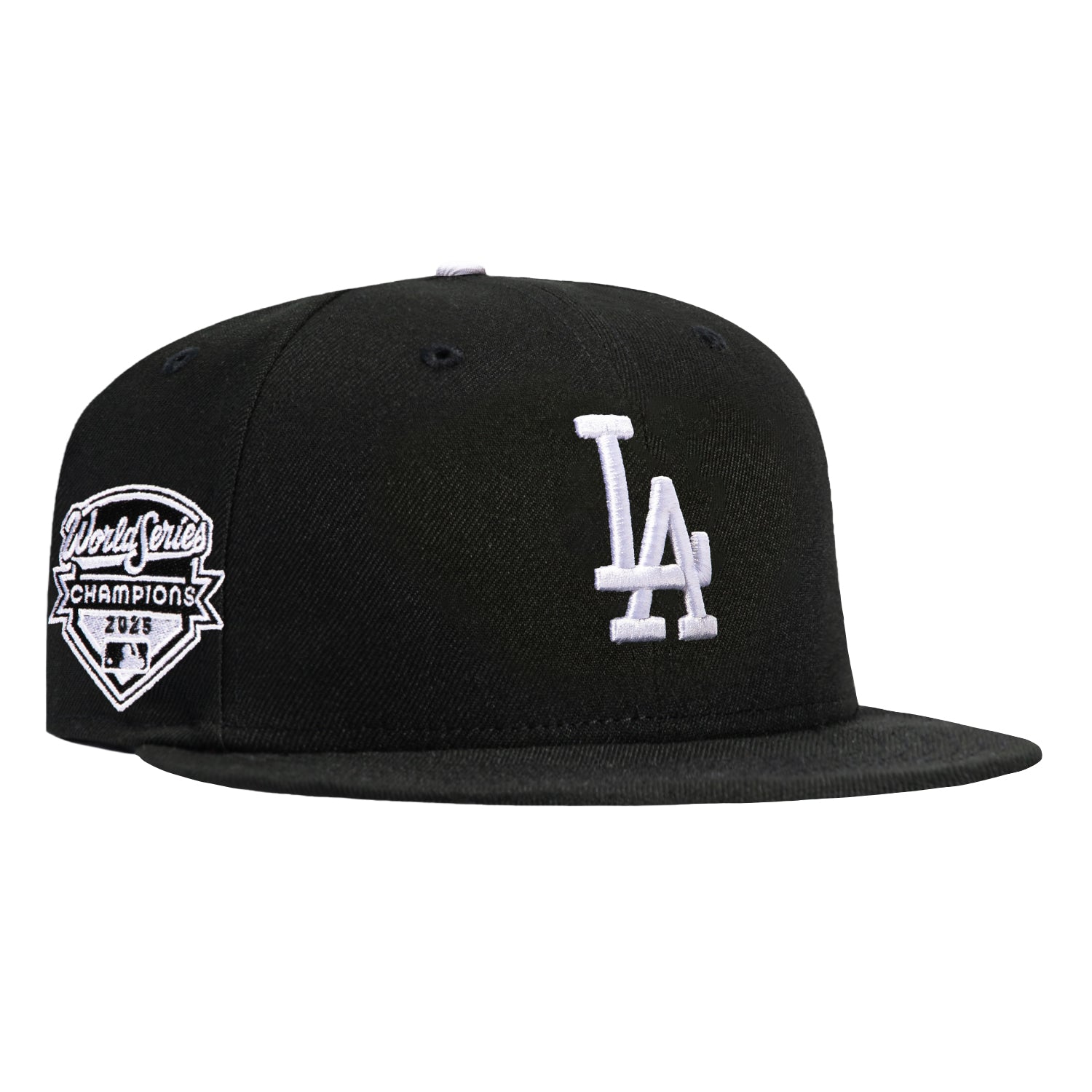Image of New Era 59Fifty Los Angeles Dodgers 2025 World Series Champions Patch Hat - Black, White