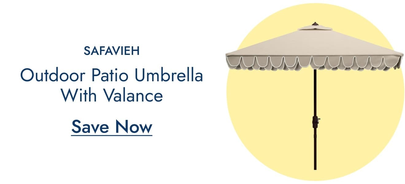 SAFAVIEH Outdoor Patio Umbrella with Valance