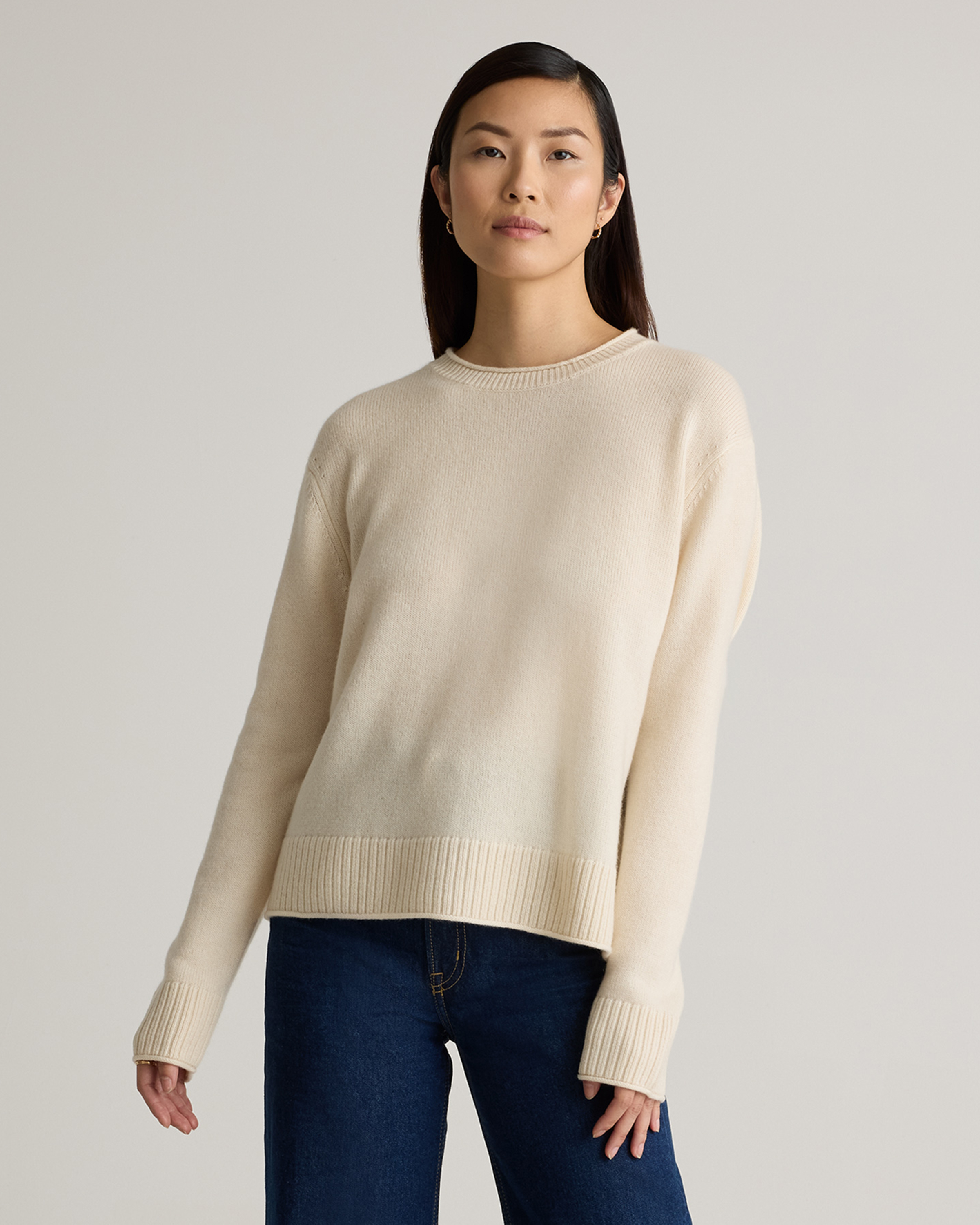 Mongolian Cashmere Boxy Crewneck Sweater