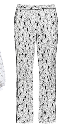 Floral lace pants in black and white