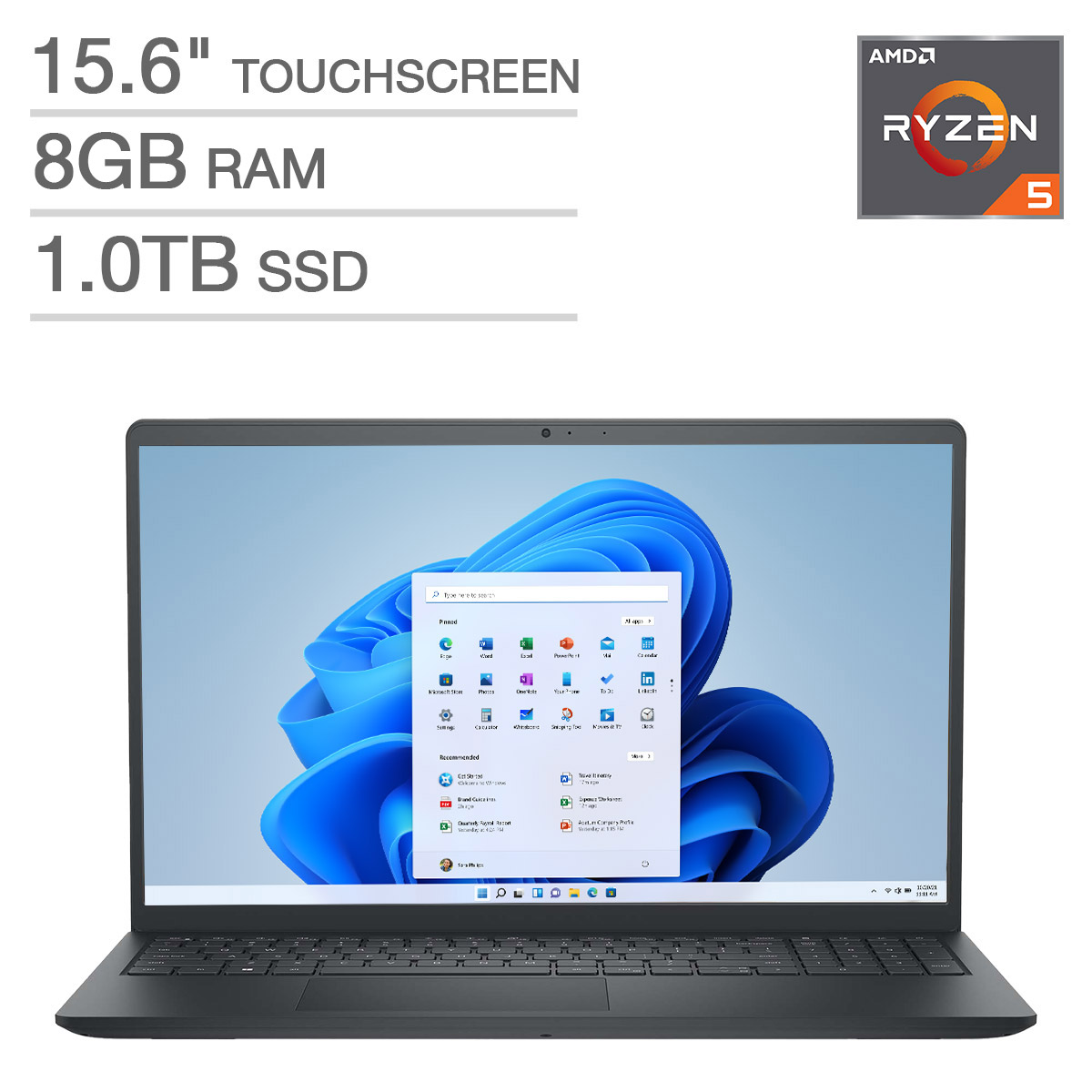 Dell Inspiron 15.6-inch Touchscreen Laptop with AMD Ryzen 5 Processor
