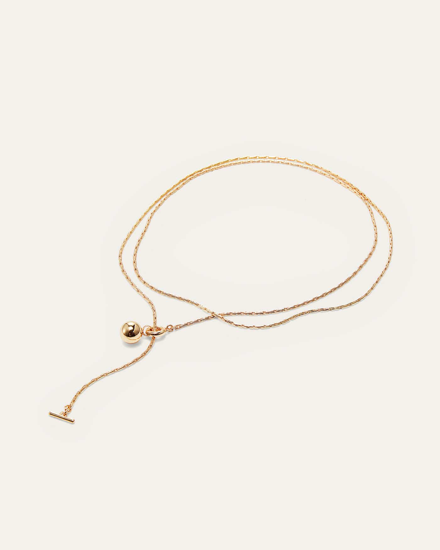 An intricate round chain with unique light-catching qualities and limitless ways to wear. This piece can be worn fully extended, double wrapped, as a ...