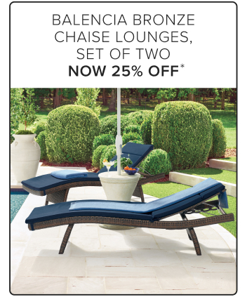 Balencia Bronze Chaise Lounges, Set of Two Now 25% Off
