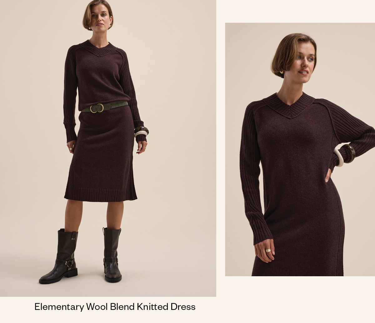 Elementary Knitted Wool Blend Dress