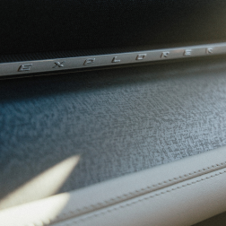 Interior detail shot of a Star White Ford Explorer® Platinum® model