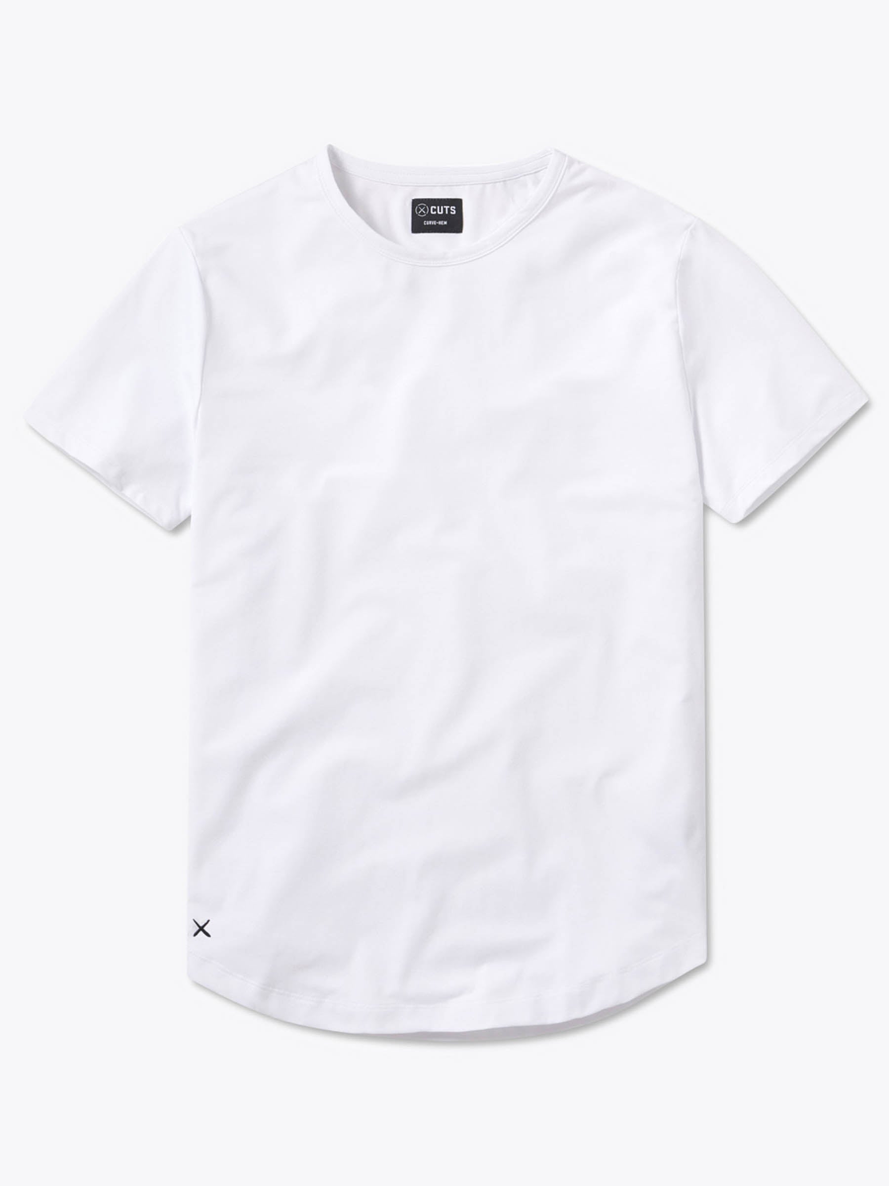 Image of AO Curve-Hem Tee | White Signature-fit PYCA Pro®