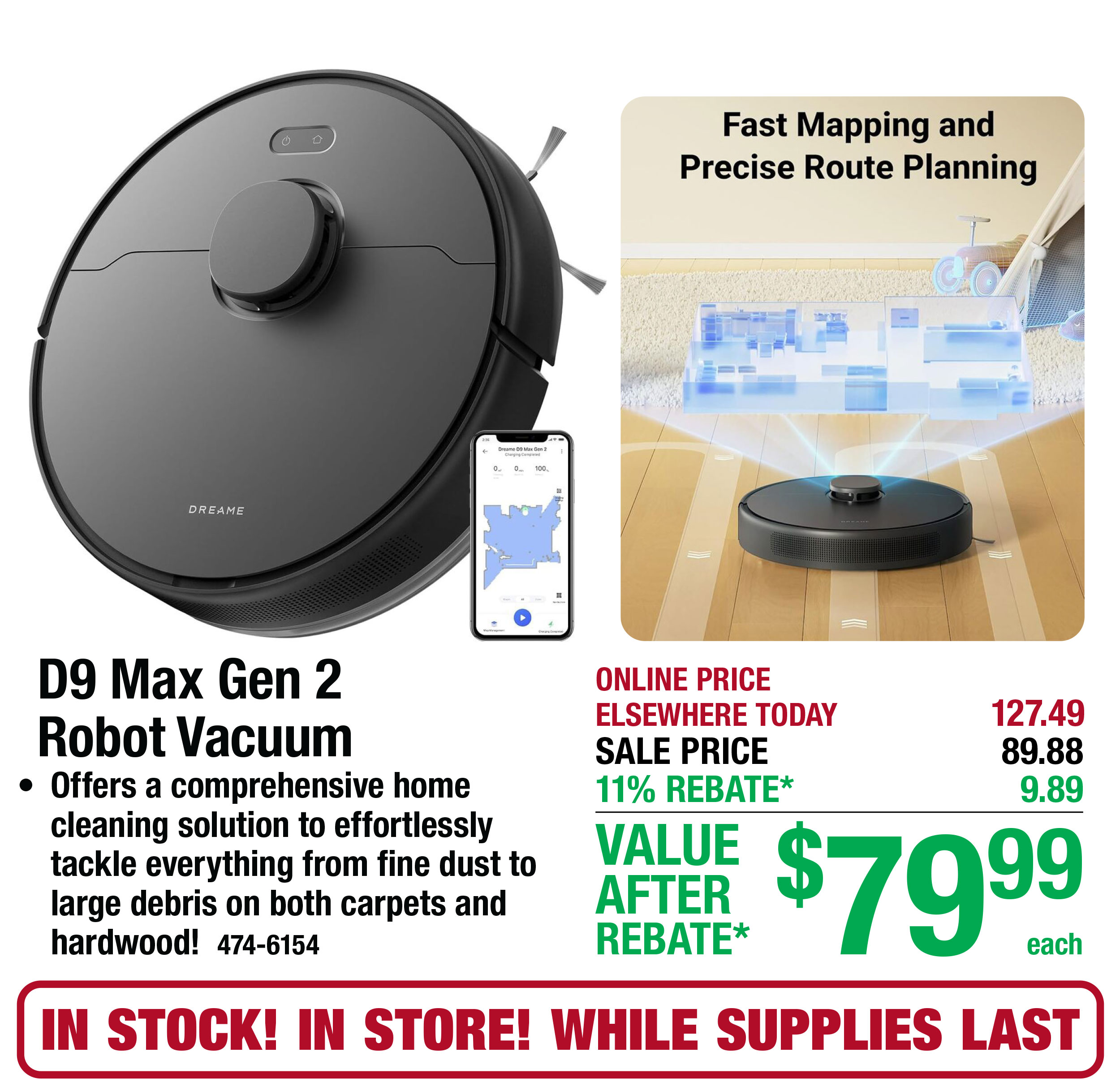 D9 Max Gen 2 Robot Vacuum - ONLY $79.99 After Rebate*!