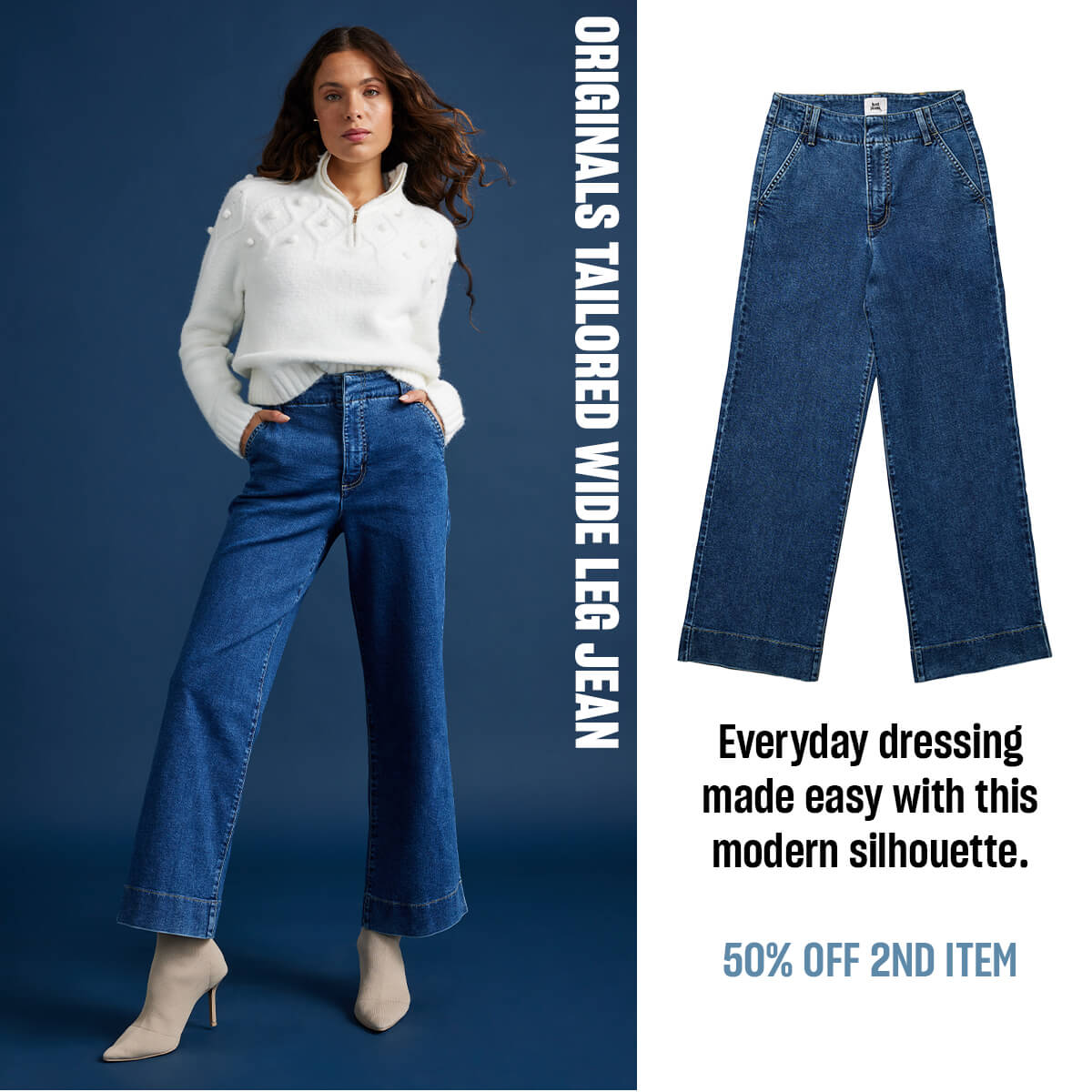 Everyday dressing made easy with this modern silhouette.  50% OFF 2ND ITEM