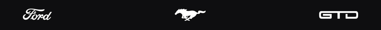 The Ford script logo, the Ford Mustang&reg; logo, and the GTD logo