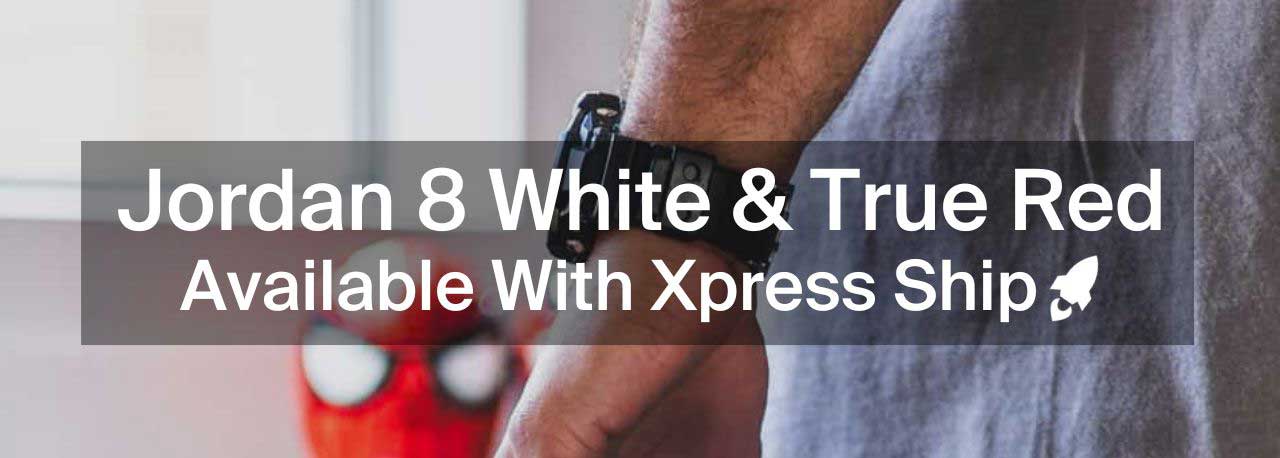 NEW: Jordan 8 White & True Red Available with Xpress Ship